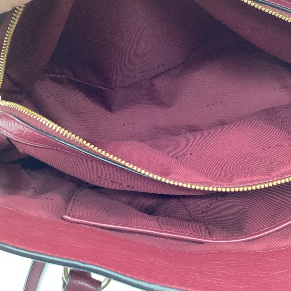 2142. Coach Mercer Satchel / Crossbody True Red Grain Leather EUC